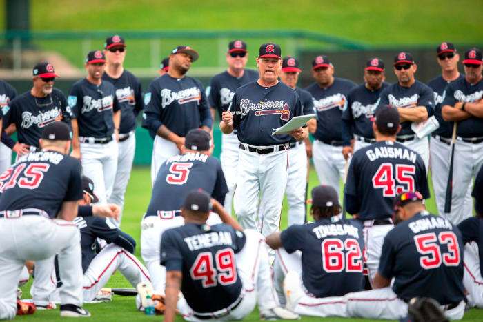 In running Atlanta's big league club, Snitker has been reunited with many of the players he helped develop.